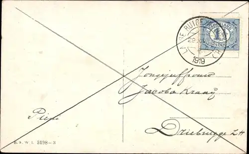 Künstler Ak Feiertag, K., Kind in Winterkluft, Glückliches Neujahr, BKWI 3198/3