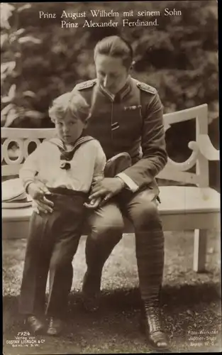 Ak August Wilhelm Prinz von Preussen, Sohn Prinz Alexander Ferdinand, Gustav Liersch 7724