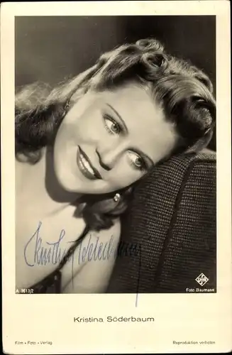 Ak Schauspielerin Kristina Söderbaum, Portrait, Autogramm