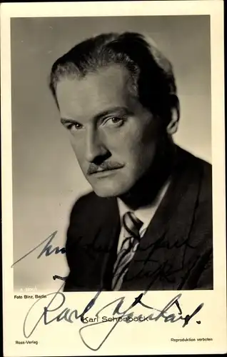 Ak Schauspieler Karl Schönböck, Portrait, Krawatte