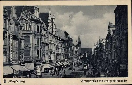 Ak Magdeburg, Breiter Weg, Katharinenkirche, Corinthum