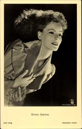 Ak Schauspielerin Greta Garbo, Portrait, Ross Verlag A 1950/1
