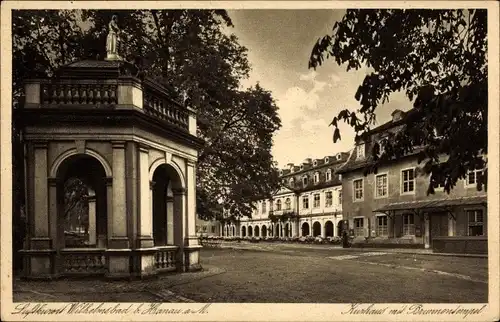 Ak Wilhelmsbad Hanau am Main Hessen, Kurhaus mit Brunnentempel