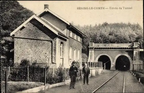 Ak Braine le Comte Wallonien Hennegau, Entree du Tunnel