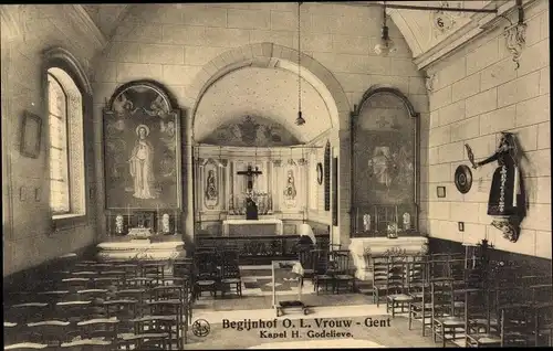 Ak Gand Gent Ostflandern, Begijnhof O.L. Vrouw, Kapel H. Godelieve