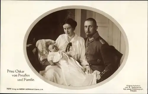 Ak Oskar Prinz von Preußen und Familie, Portrait, Liersch 7500