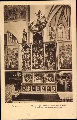 Ak Kalkar am Niederrhein, St. Nicolaikirche, St. Georgs-Altar aus dem Jahre 1455