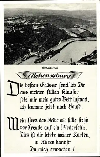 Ak Syburg Dortmund Nordrhein Westfalen, Hohensyburg, Panorama, Gedicht