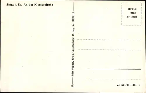 Ak Zittau in Sachsen, An der Klosterkirche