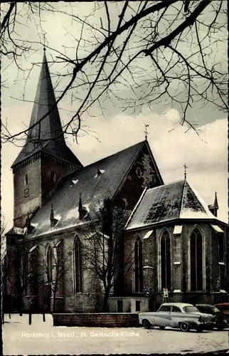 Ak Horstmar in Westfalen, St. Gertrudis-Kirche, Außenansicht