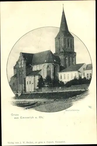 Ak Emmerich am Niederrhein, Martinikirche, Außenansicht