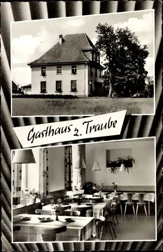 Ak Heidenhofen Donaueschingen, Gasthaus zur Traube, Außenansicht, Speisesaal