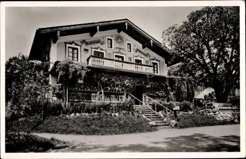 Ak Weisham Bernau am Chiemsee, Partie am Gasthaus zum Fischerwirt, Vorderansicht