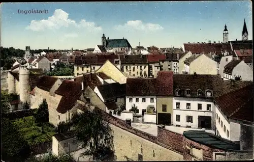 Ak Ingolstadt an der Donau Oberbayern, Panorama, Kirchtürme