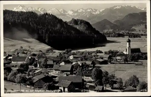 Ak Altstädten Sonthofen im Allgäu, Panorama, Kirche