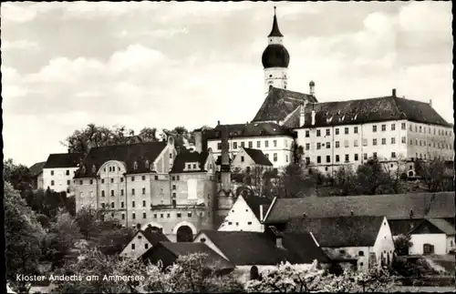 Ak Andechs in Oberbayern, Kloster Andechs am Ammersee, Rokokokirche, Außenansicht
