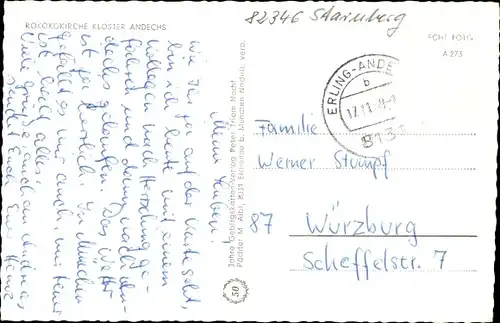 Ak Andechs in Oberbayern, Kloster Andechs am Ammersee, Rokokokirche, Außenansicht