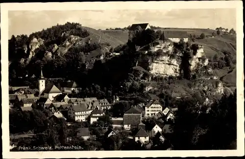 Ak Pottenstein in Oberfranken, Panorama, Kirchturm