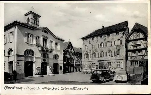 Ak Eberbach am Neckar Odenwald Baden, Alter Markt, Gebäude, Außenansicht