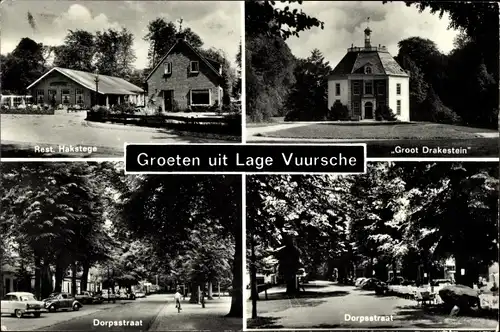 Ak Lage Vuursche Baarn Utrecht Niederlande, Dorpsstraat, Rest. Hakstege, Groot Drakestein