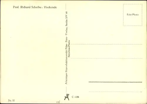 Ak Plastik Hockende von Prof. Richard Scheibe