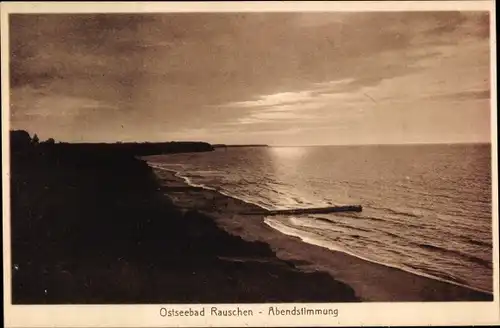 Ak Swetlogorsk Rauschen Ostpreußen, Strand im Abendsonnenglanz