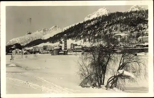 Ak Sankt Moritz Kanton Graubünden, Panorama im Winter