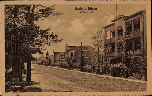 Ak Ostseebad Baabe auf Rügen, Villenstraße