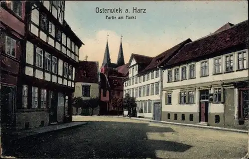 Ak Osterwieck am Harz, Partie am Markt