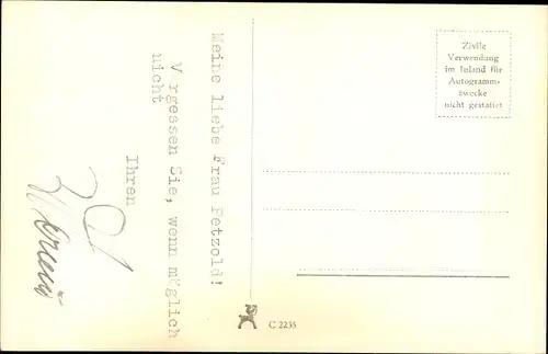 Ak Schauspieler Rudolf Fernau, Portrait im Anzug