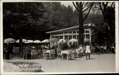 Foto Ak Karlovy Vary Karlsbad Stadt, Café, Freundschaftssaal