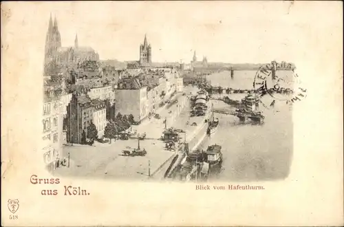 Ak Köln am Rhein, Blick vom Hafenturm