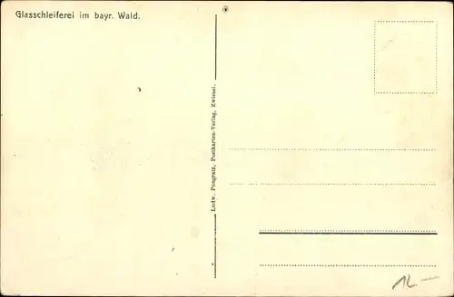 Ak Glasschleiferei, Bayerischer Wald