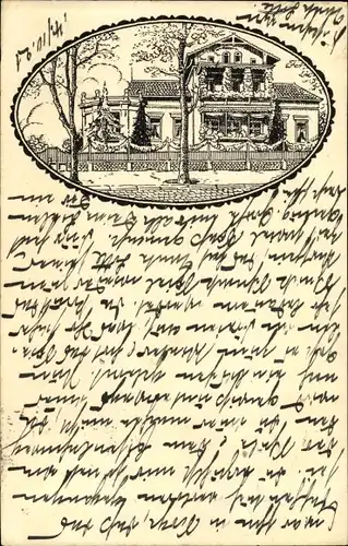 Künstler Ak Neuruppin in Brandenburg, Villa