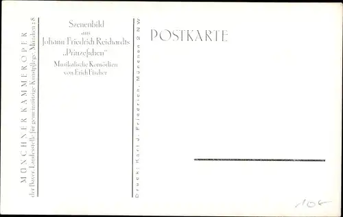 Ak Szenenbild aus Johann F. Reichardts Prinzesschen, Musikalische Komödien von Erich Fischer