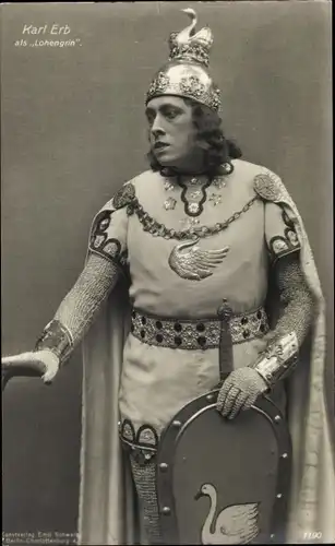 Ak Opernsänger Karl Erb als Lohengrin