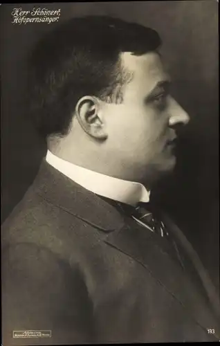 Ak Opernsänger Schönert, Profilansicht