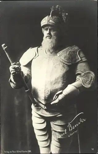 Ak Opernsänger Paul Bender als Comtur