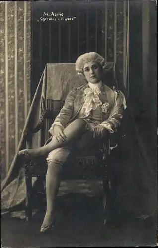 Ak Opernsänger Erl. Almo?, Portrait, Stuhl