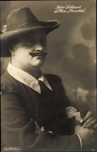 Ak Opernsänger Schönert als Max in Freischütz
