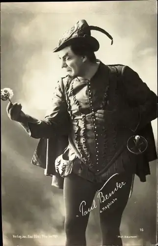 Ak Opernsänger Paul Bender als Mephisto