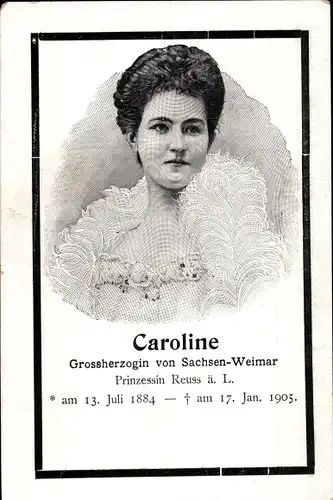 Ak Caroline, Großherzogin von Sachsen-Weimar, Portrait