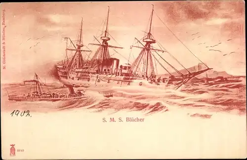 Ak S.M.S. Blücher, Deutsches Kriegsschiff, Kaiserliche Marine