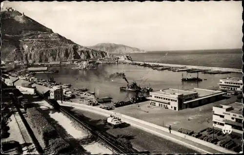 Ak Oran Algerien, Le Port et la Montagne de Santa-Cruz