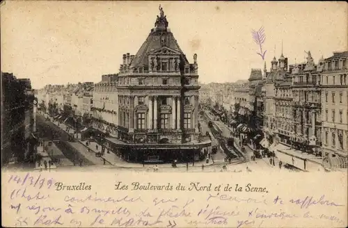 Ak Bruxelles Brüssel, Les Boulevards du Nord et de la Senne