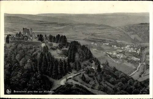 Ak Bourscheid Luxemburg, avec vue sur Michelau