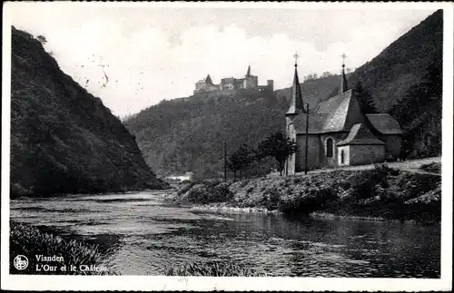 Ak Vianden Luxemburg, L'Our et le Chateau