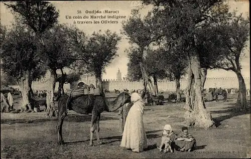 Ak Oudjda Oujda Marokko, Un coin du Marche indigene a travers les Oliviers