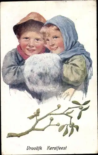 Künstler Ak Feiertag, K., Liebespaar, Frohe Weihnachten, BKWI 3198/5