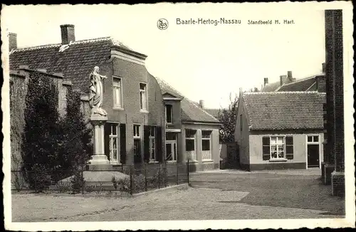 Ak Baarle Nassau Nordbrabant, Baarle-Hertog Flandern Antwerpen, Standbeeld H. Hart